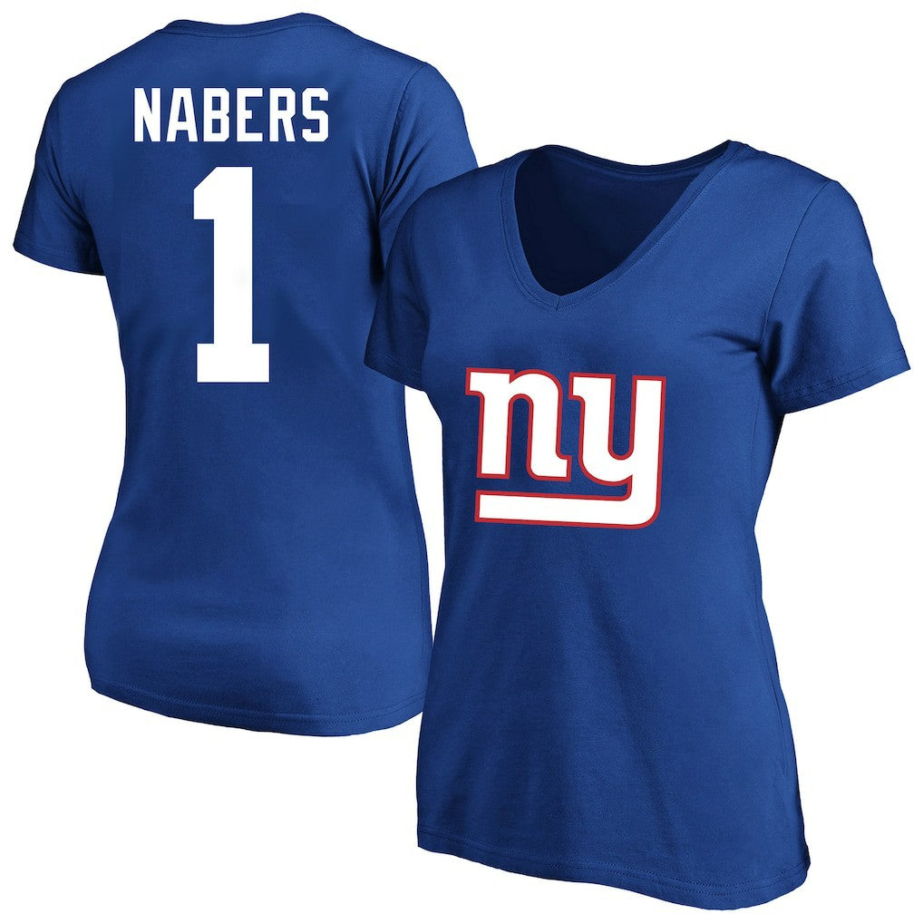 Malik Nabers New York Giants Women's Plus Size Name & Number T-Shirt Royal | Fanatics