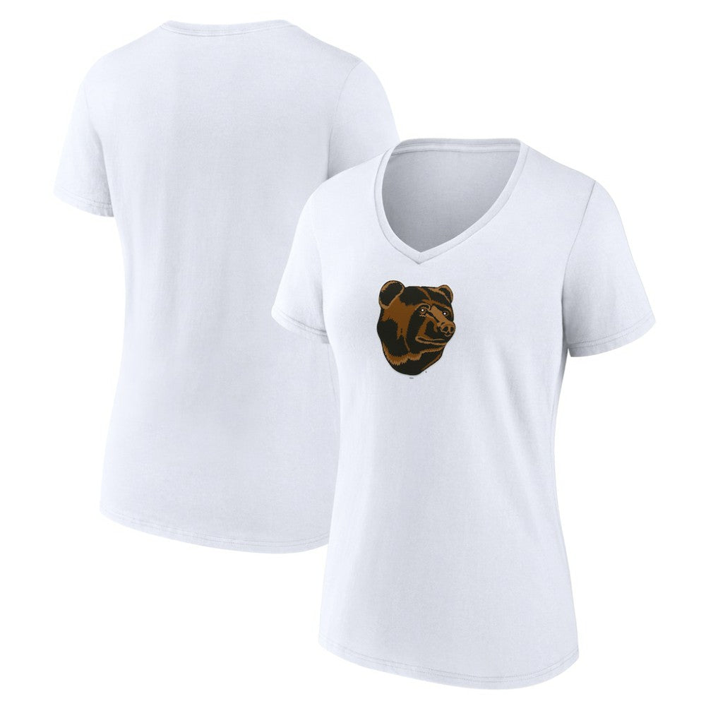 Boston Bruins Women's Primary Logo V-Neck T-Shirt - White - NHL