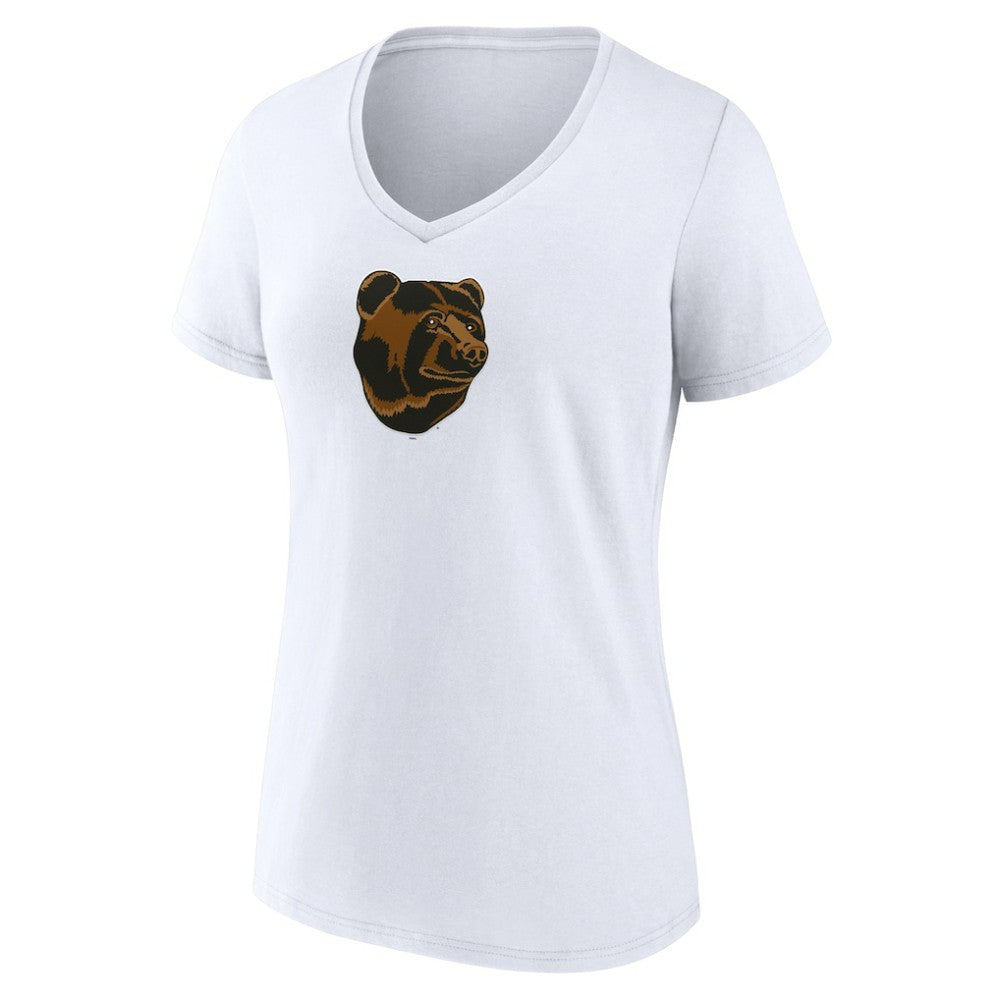 Boston Bruins Women's Primary Logo V-Neck T-Shirt - White - NHL