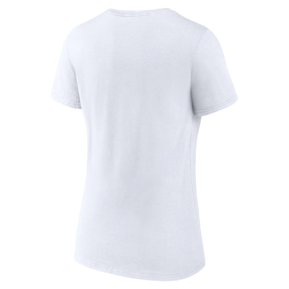 Boston Bruins Women's Primary Logo V-Neck T-Shirt - White - NHL