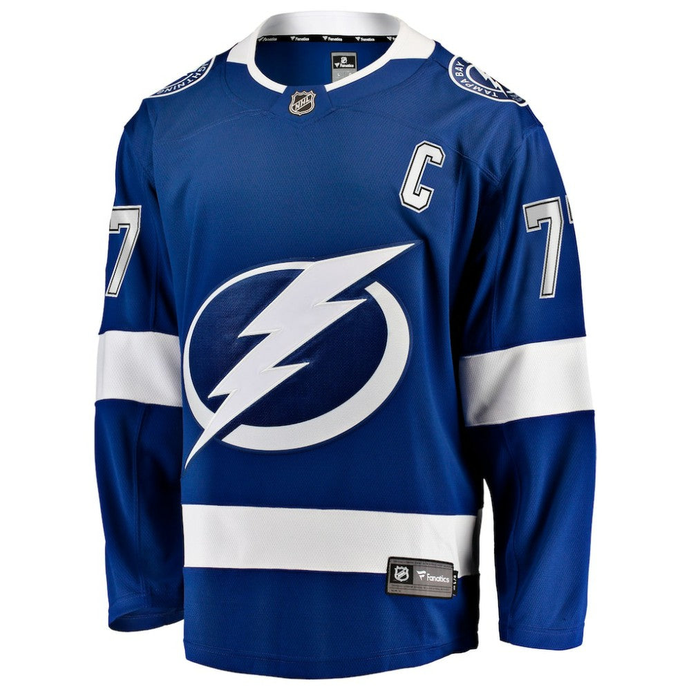 Victor Hedman Tampa Bay Lightning Fanatics Home Captain Patch Breakaway Jersey - Blue - NHL