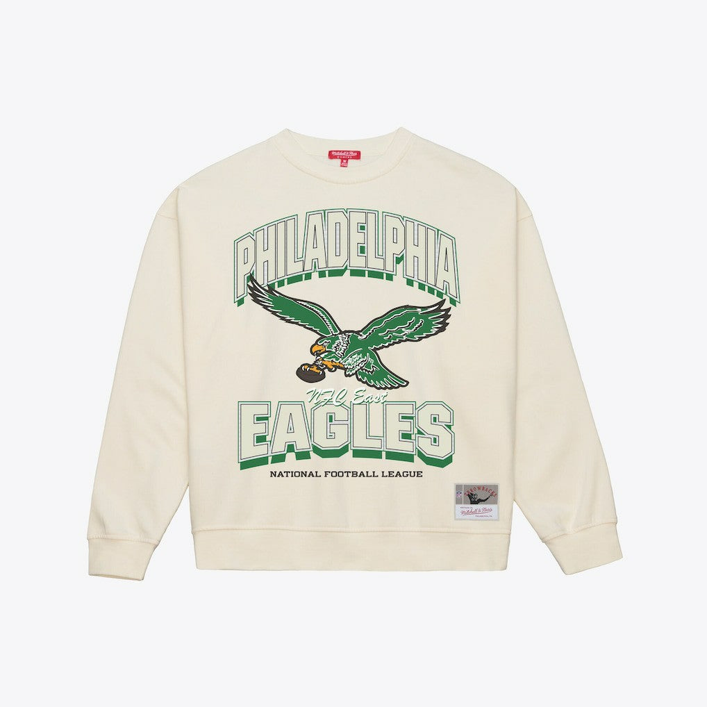 Philadelphia Eagles Women's Tonal Arch Sweatshirt Cream | Mitchell & Ness