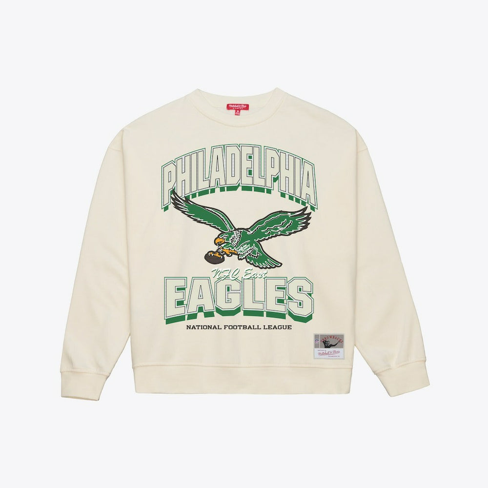 Philadelphia Eagles Women's Tonal Arch Sweatshirt Cream | Mitchell & Ness