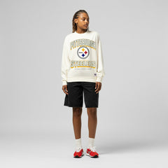 Pittsburgh Steelers Women's Tonal Arch Sweatshirt Cream | Mitchell & Ness