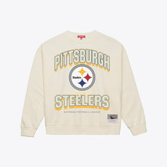 Pittsburgh Steelers Women's Tonal Arch Sweatshirt Cream | Mitchell & Ness