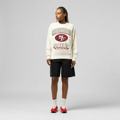 San Francisco 49ers Women's Tonal Arch Sweatshirt Cream | Mitchell & Ness