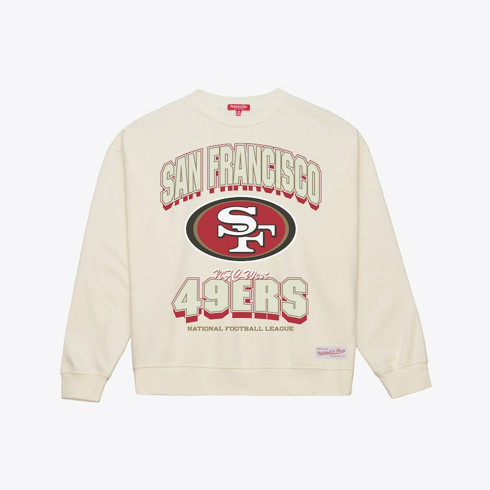 San Francisco 49ers Women's Tonal Arch Sweatshirt Cream | Mitchell & Ness