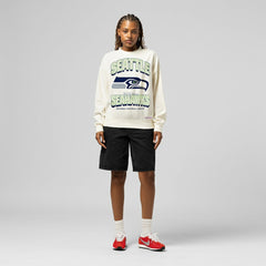 Seattle Seahawks Women's Tonal Arch Sweatshirt Cream | Mitchell & Ness