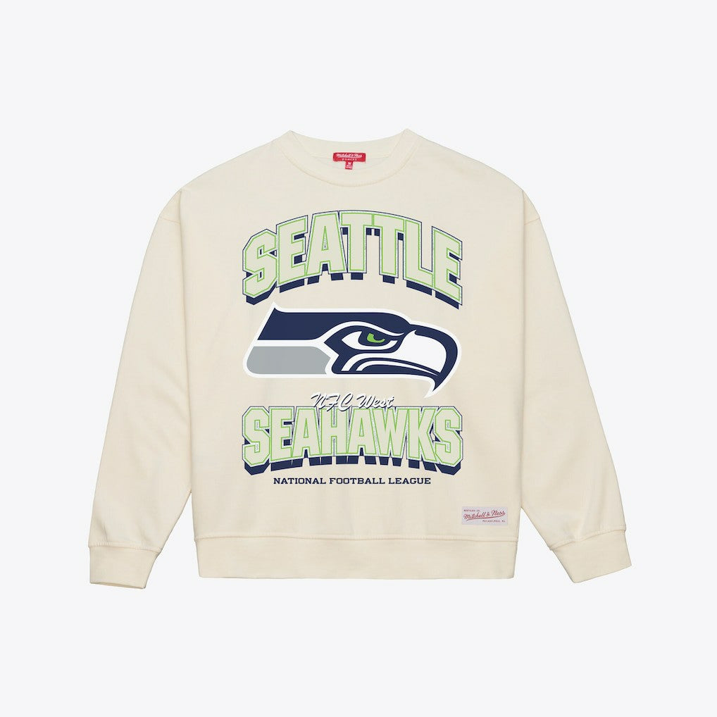 Seattle Seahawks Women's Tonal Arch Sweatshirt Cream | Mitchell & Ness