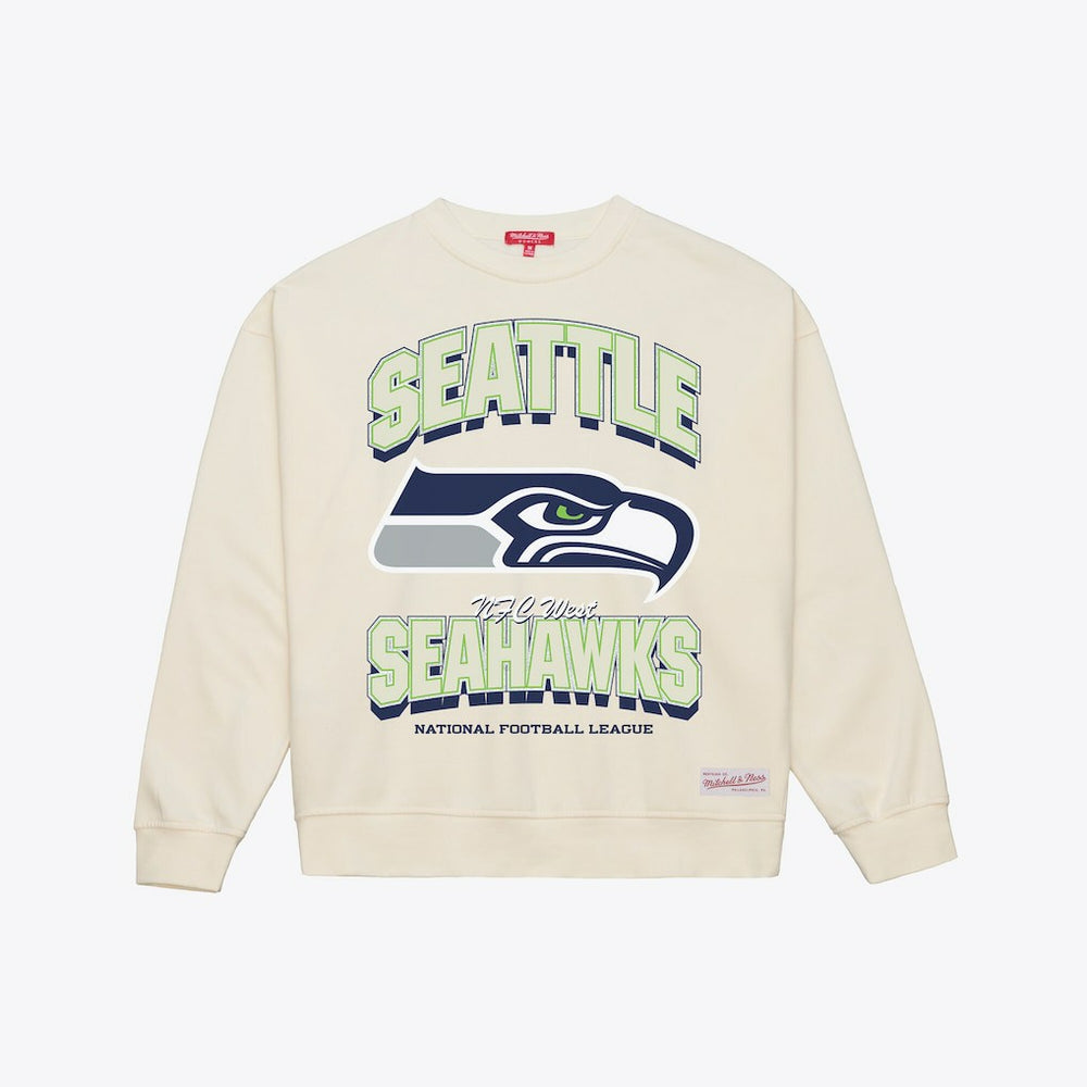 Seattle Seahawks Women's Tonal Arch Sweatshirt Cream | Mitchell & Ness