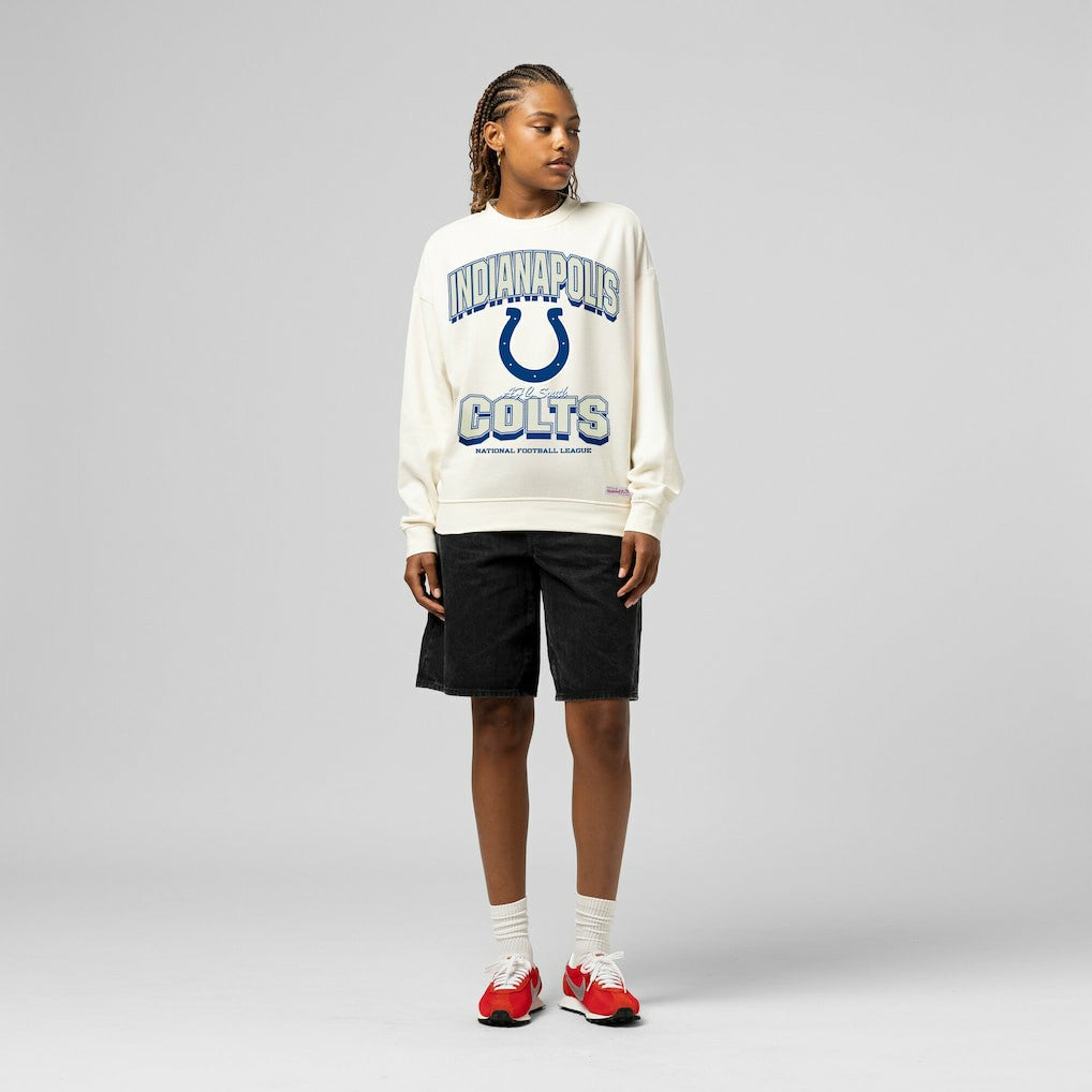 Indianapolis Colts Women's Tonal Arch Sweatshirt Cream | Mitchell & Ness