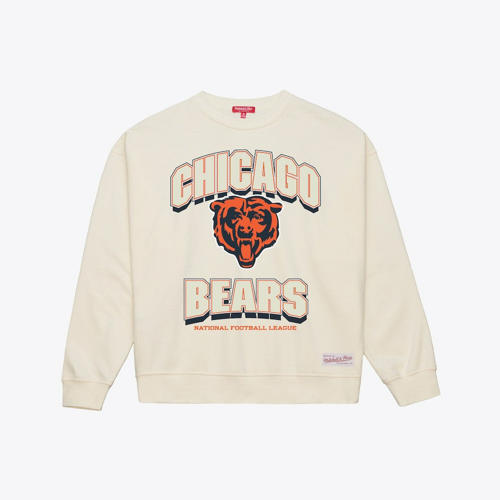 Chicago Bears Women's Tonal Arch Sweatshirt Cream | Mitchell & Ness