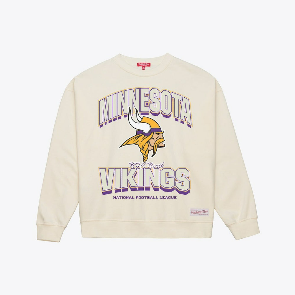 Minnesota Vikings Women's Tonal Arch Sweatshirt Cream | Mitchell & Ness