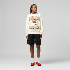 Cleveland Browns Women's Tonal Arch Sweatshirt Cream | Mitchell & Ness