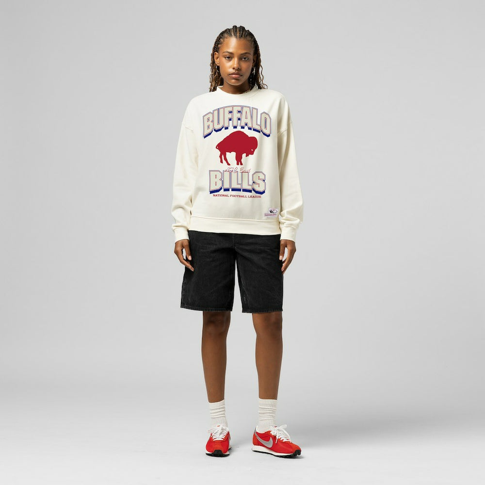 Buffalo Bills Women's Tonal Arch Sweatshirt Cream | Mitchell & Ness