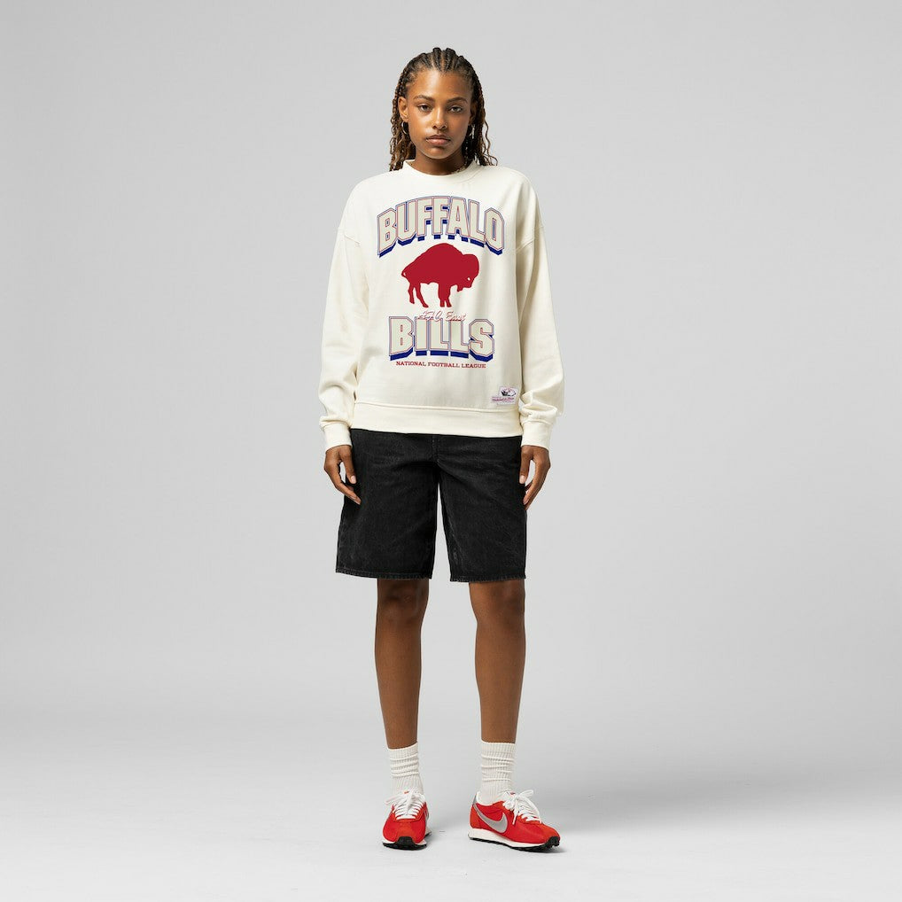Buffalo Bills Women's Tonal Arch Sweatshirt Cream | Mitchell & Ness