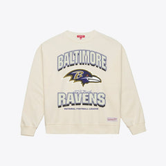Baltimore Ravens Women's Tonal Arch Sweatshirt Cream | Mitchell & Ness