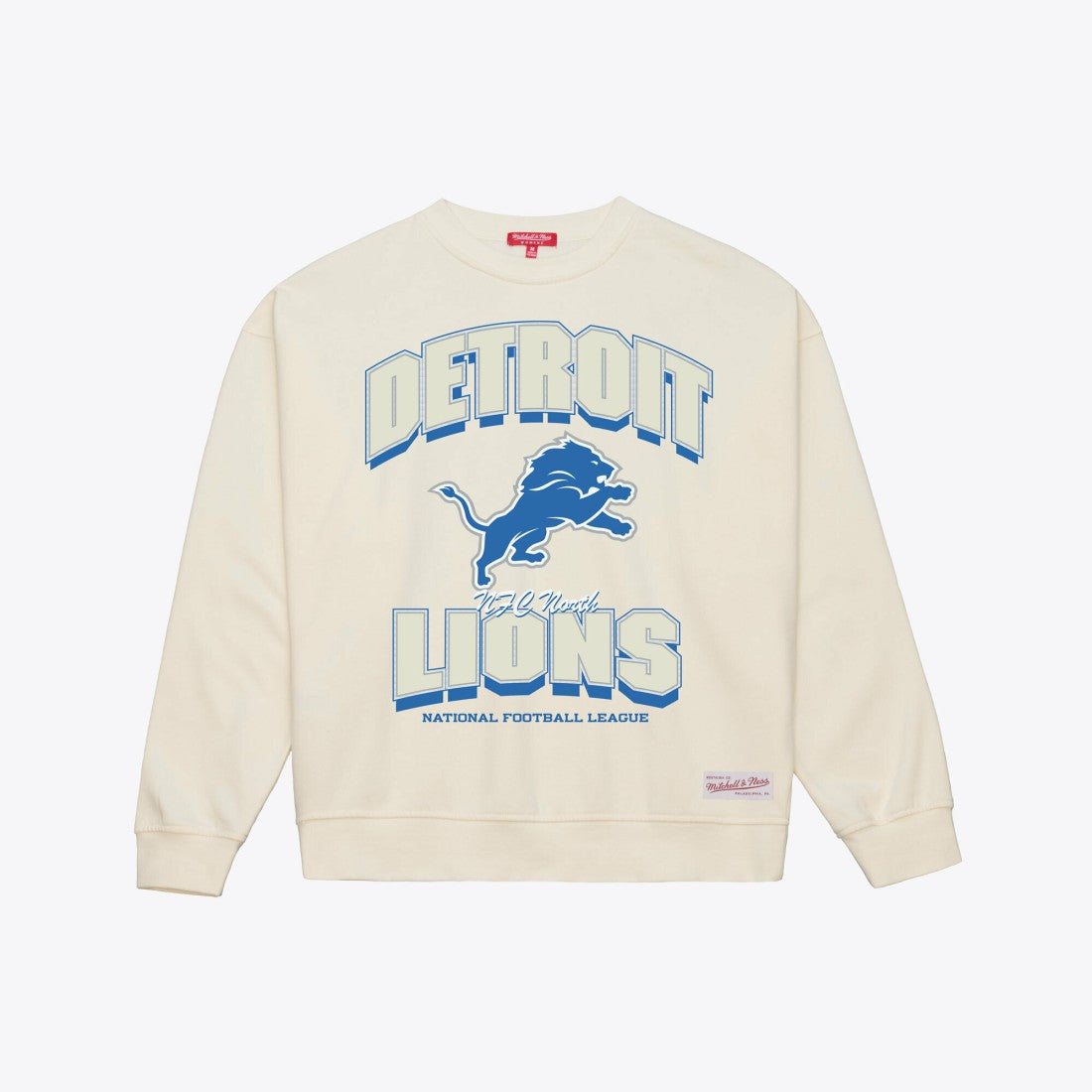 Detroit Lions Women's Tonal Arch Sweatshirt Cream | Mitchell & Ness