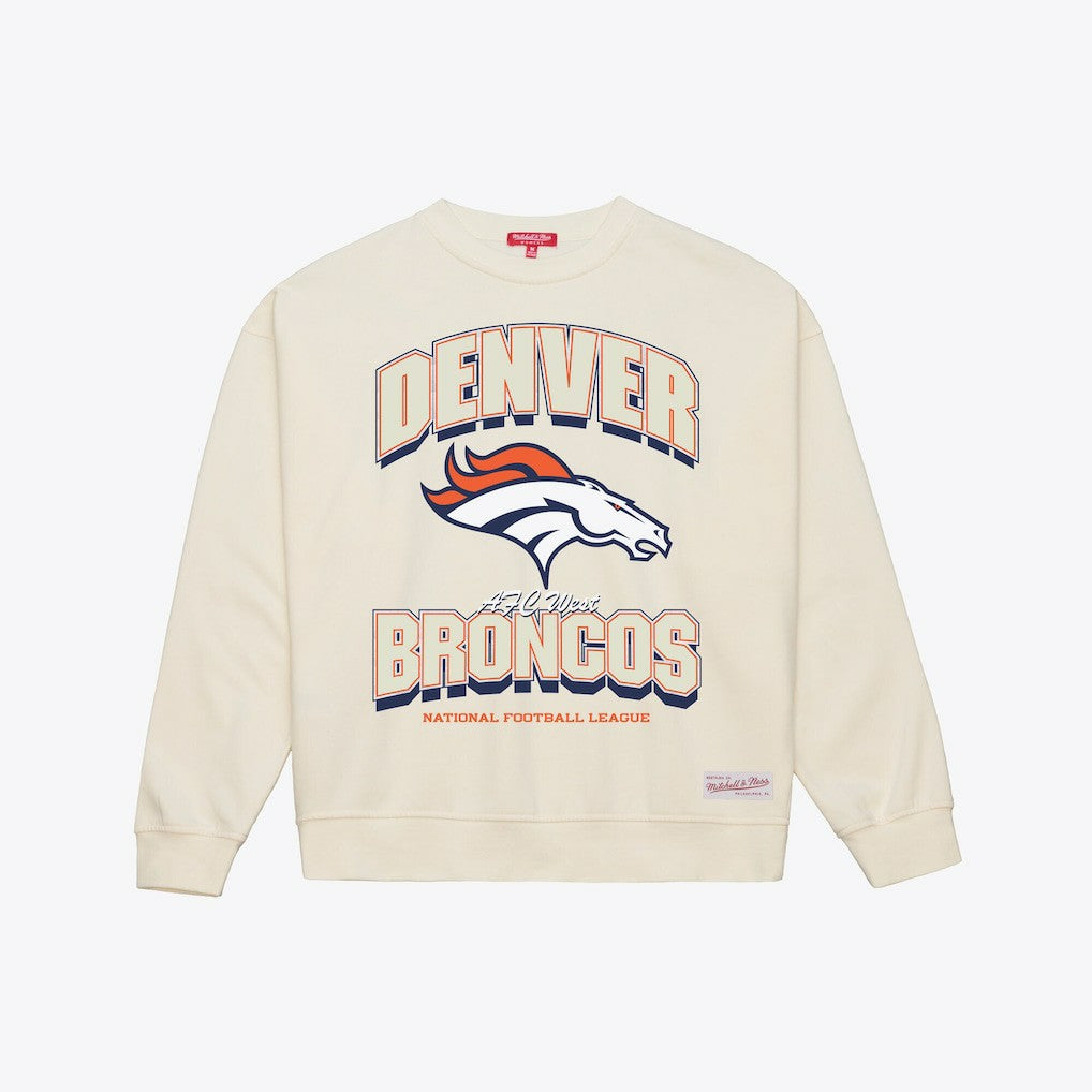 Denver Broncos Women's Tonal Arch Sweatshirt Cream | Mitchell & Ness