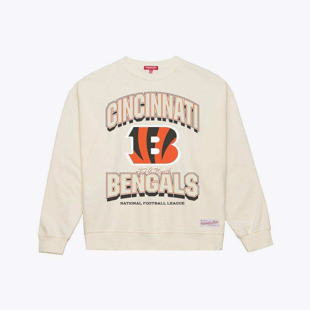 Cincinnati Bengals Women's Tonal Arch Sweatshirt Cream | Mitchell & Ness