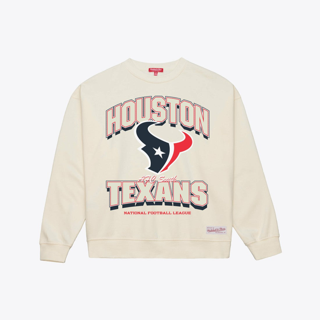 Houston Texans Women's Tonal Arch Sweatshirt Cream | Mitchell & Ness