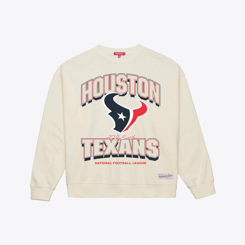 Houston Texans Women's Tonal Arch Sweatshirt Cream | Mitchell & Ness