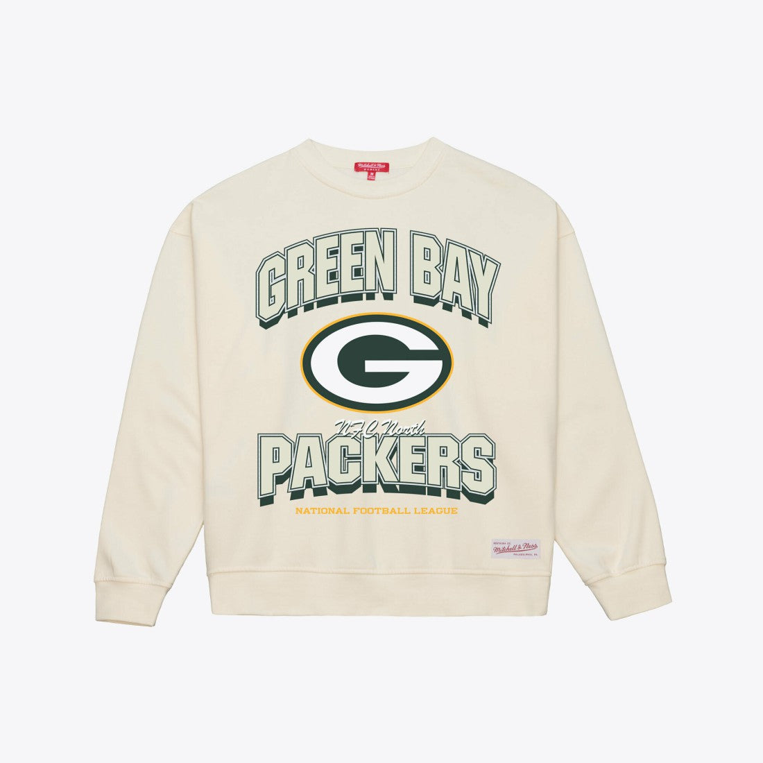 Green Bay Packers Women's Tonal Arch Sweatshirt Cream | Mitchell & Ness