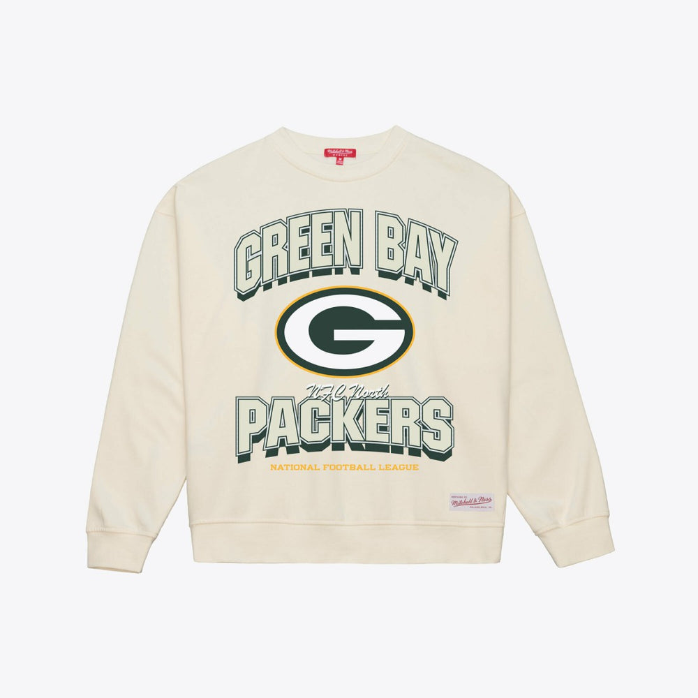 Green Bay Packers Women's Tonal Arch Sweatshirt Cream | Mitchell & Ness