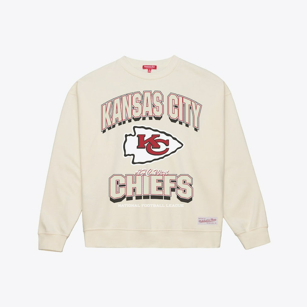 Kansas City Chiefs Women's Tonal Arch Sweatshirt Cream | Mitchell & Ness