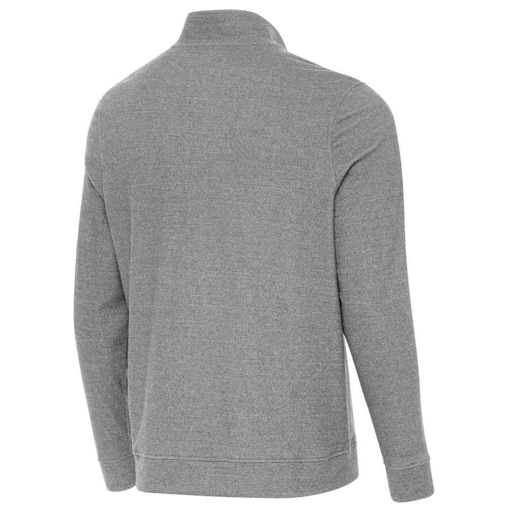 Tampa Bay Buccaneers Antigua 50th Season Subtle Quarter-Zip Sweatshirt Heather Black | NFL