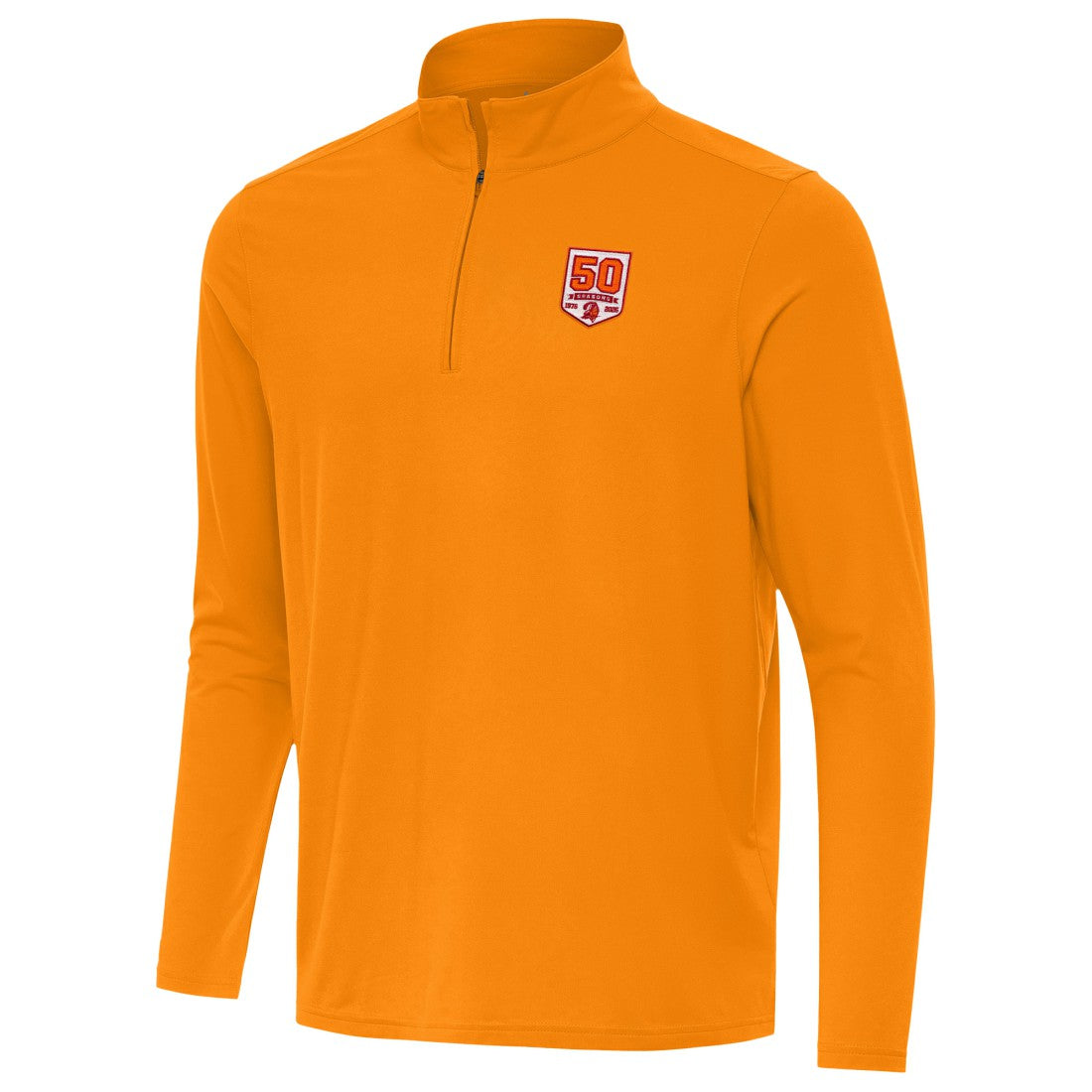 Tampa Bay Buccaneers Antigua 50th Season Intent Quarter-Zip Sweatshirt Orange | NFL