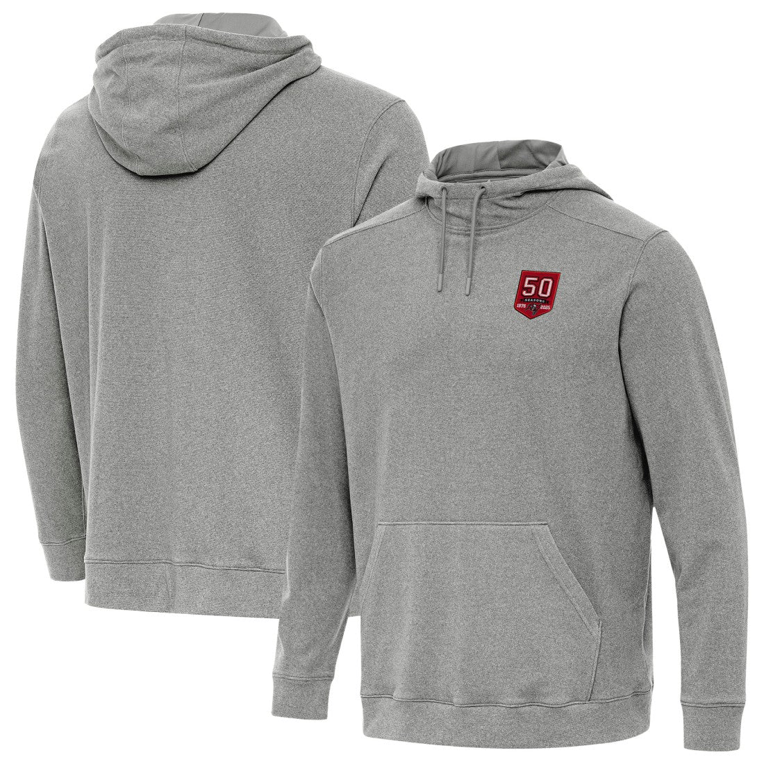 Tampa Bay Buccaneers Antigua 50th Season Cloud Hoodie Heather Black | NFL