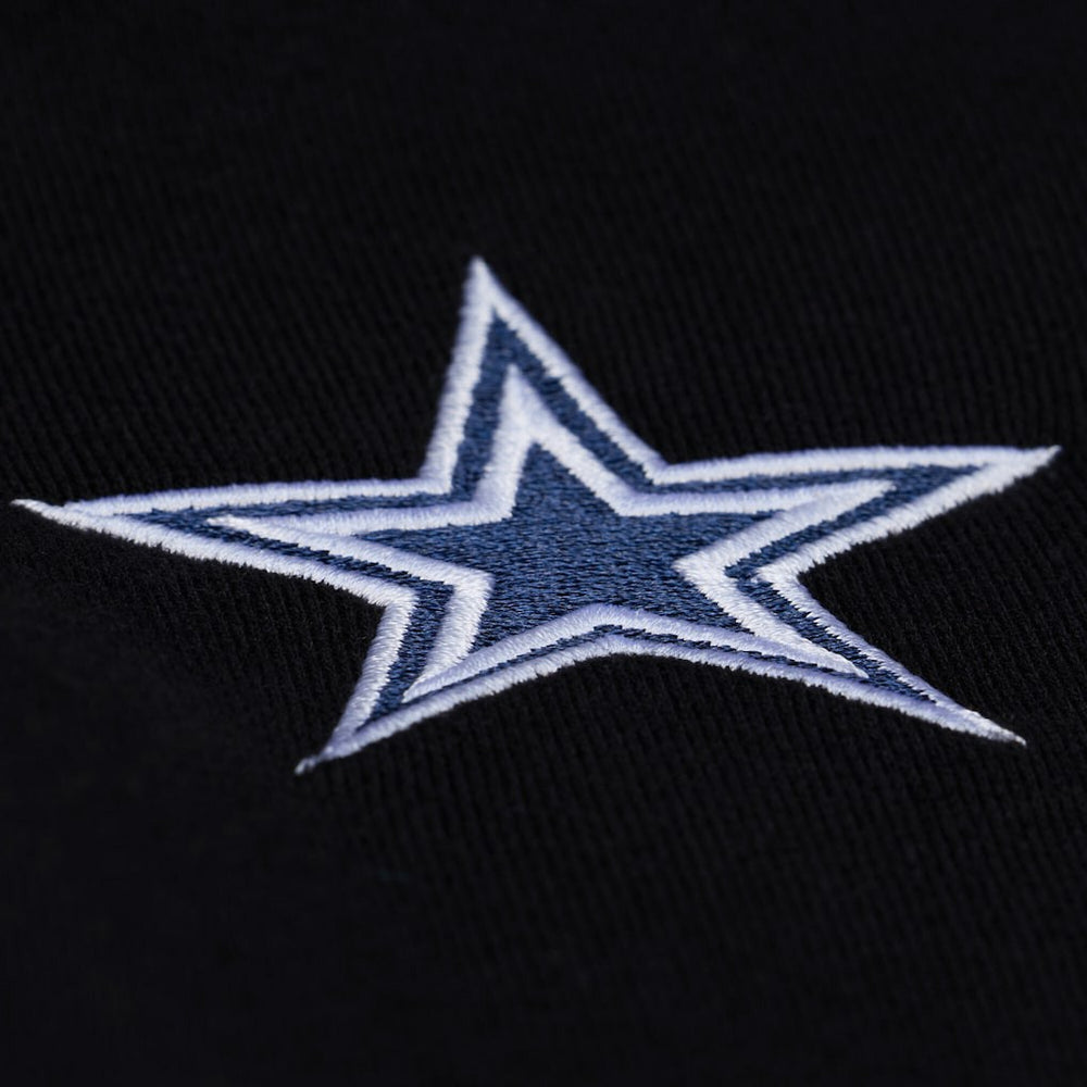 Dallas Cowboys Women's Cropped Long Sleeve Rugby Polo Black | Mitchell & Ness