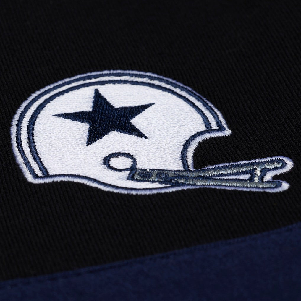 Dallas Cowboys Women's Cropped Long Sleeve Rugby Polo Black | Mitchell & Ness