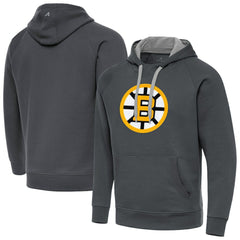 Boston Bruins Antigua Victory Pullover Hoodie - Charcoal - NHL