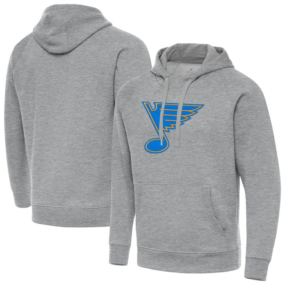 St. Louis Blues Antigua Victory Pullover Hoodie - Heather Gray - NHL