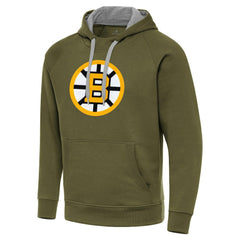 Boston Bruins Antigua Victory Pullover Hoodie - Olive - NHL