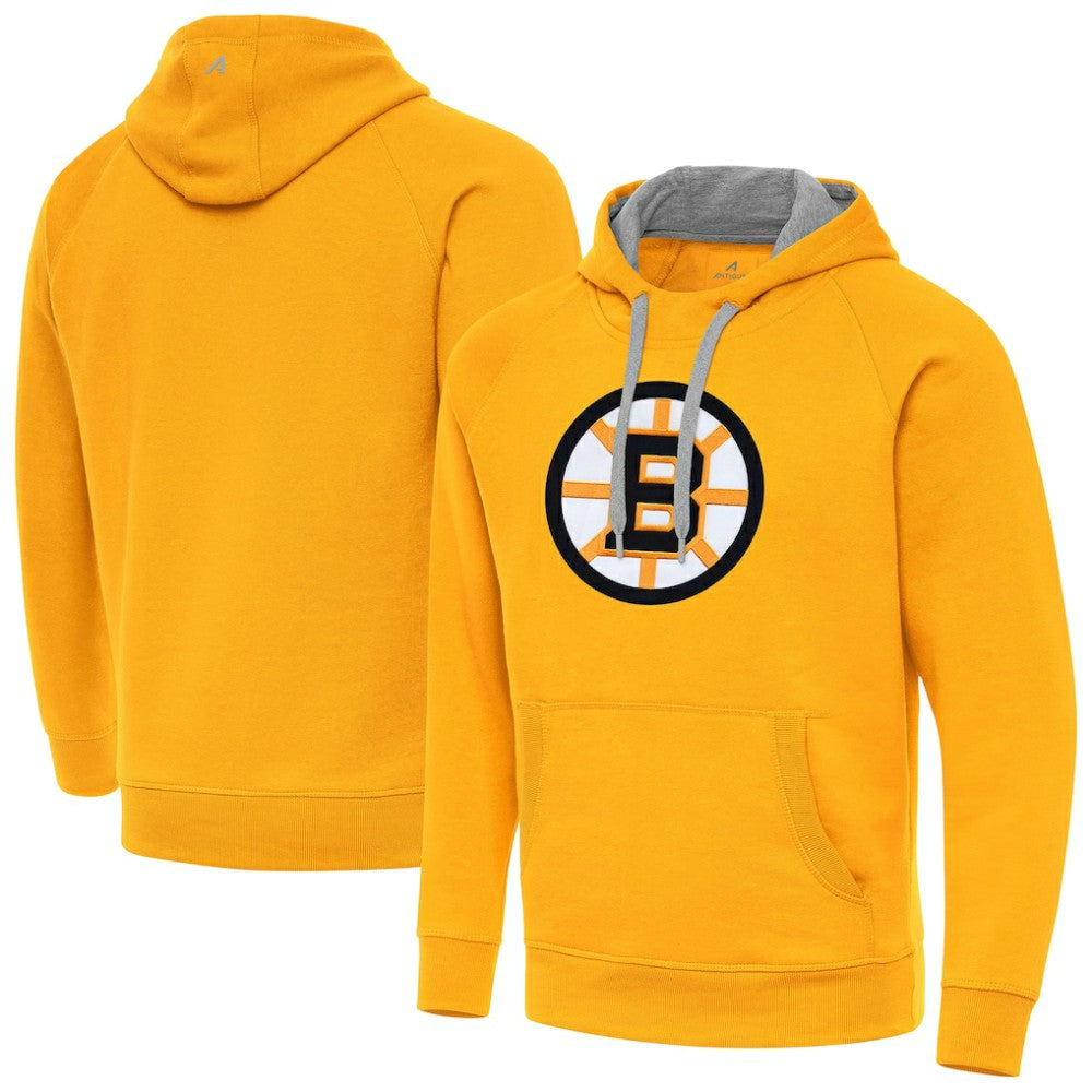 Boston Bruins Antigua Victory Pullover Hoodie - Gold - NHL
