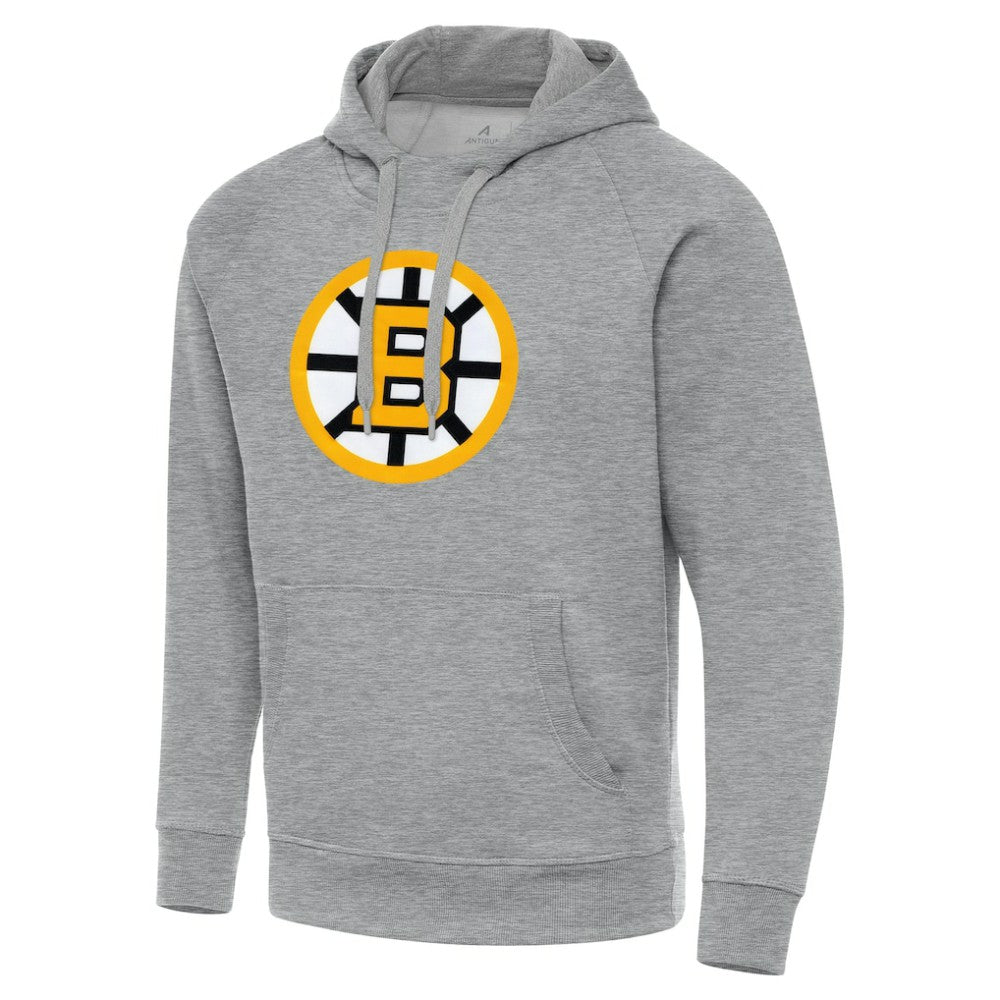 Boston Bruins Antigua Victory Pullover Hoodie - Heather Gray - NHL