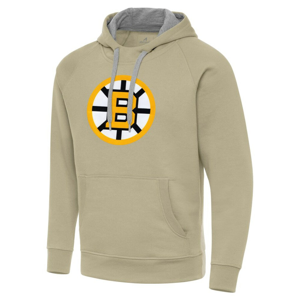 Boston Bruins Antigua Victory Pullover Hoodie - Khaki - NHL