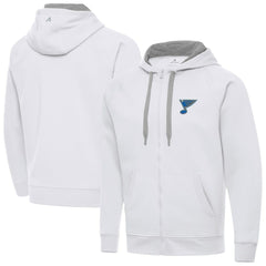 St. Louis Blues Antigua Victory Full-Zip Hoodie - White - NHL
