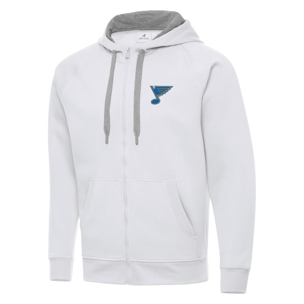 St. Louis Blues Antigua Victory Full-Zip Hoodie - White - NHL
