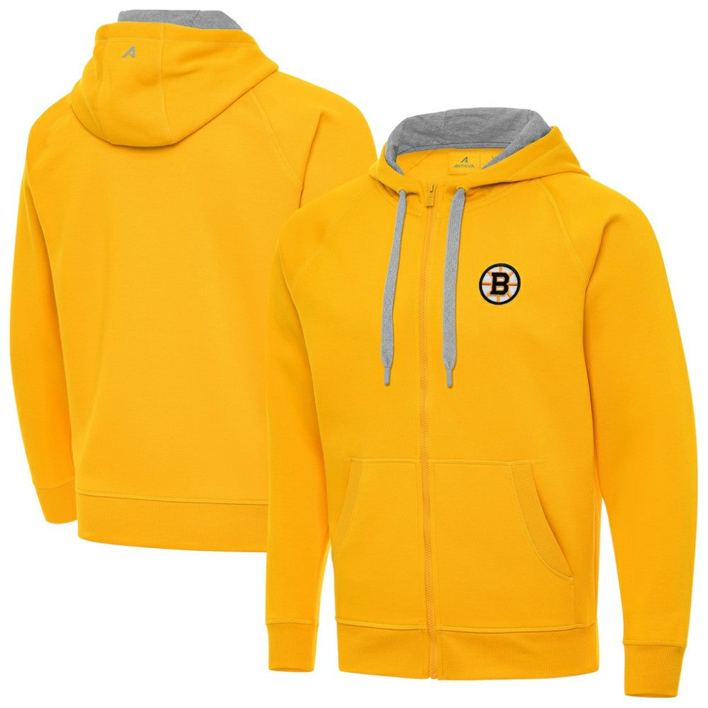 Boston Bruins Antigua Victory Full-Zip Hoodie - Gold - NHL