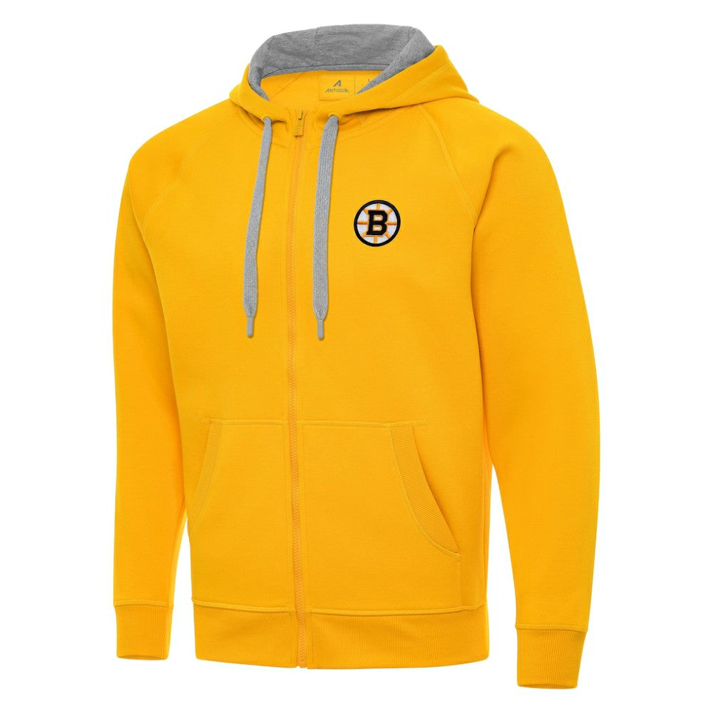 Boston Bruins Antigua Victory Full-Zip Hoodie - Gold - NHL