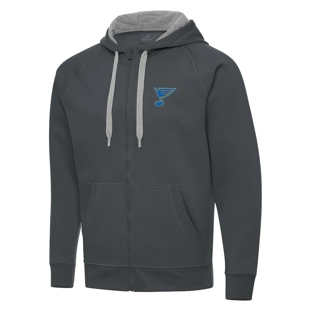 St. Louis Blues Antigua Victory Full-Zip Hoodie - Charcoal - NHL