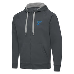 St. Louis Blues Antigua Victory Full-Zip Hoodie - Charcoal - NHL