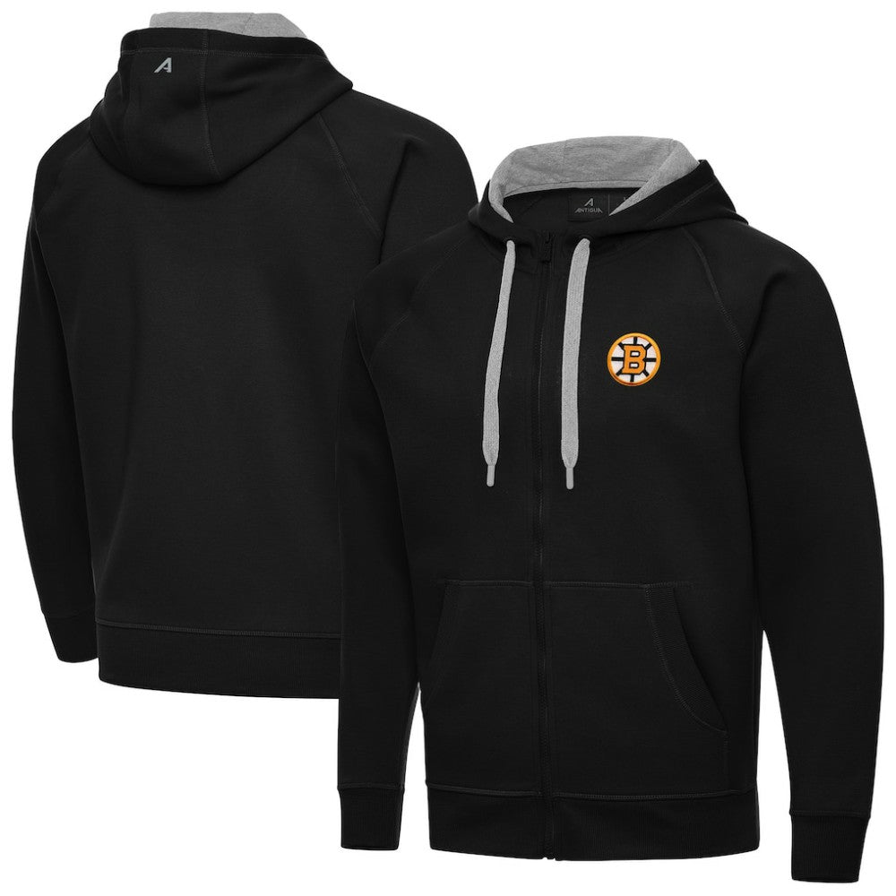 Boston Bruins Antigua Victory Full-Zip Hoodie - Black - NHL