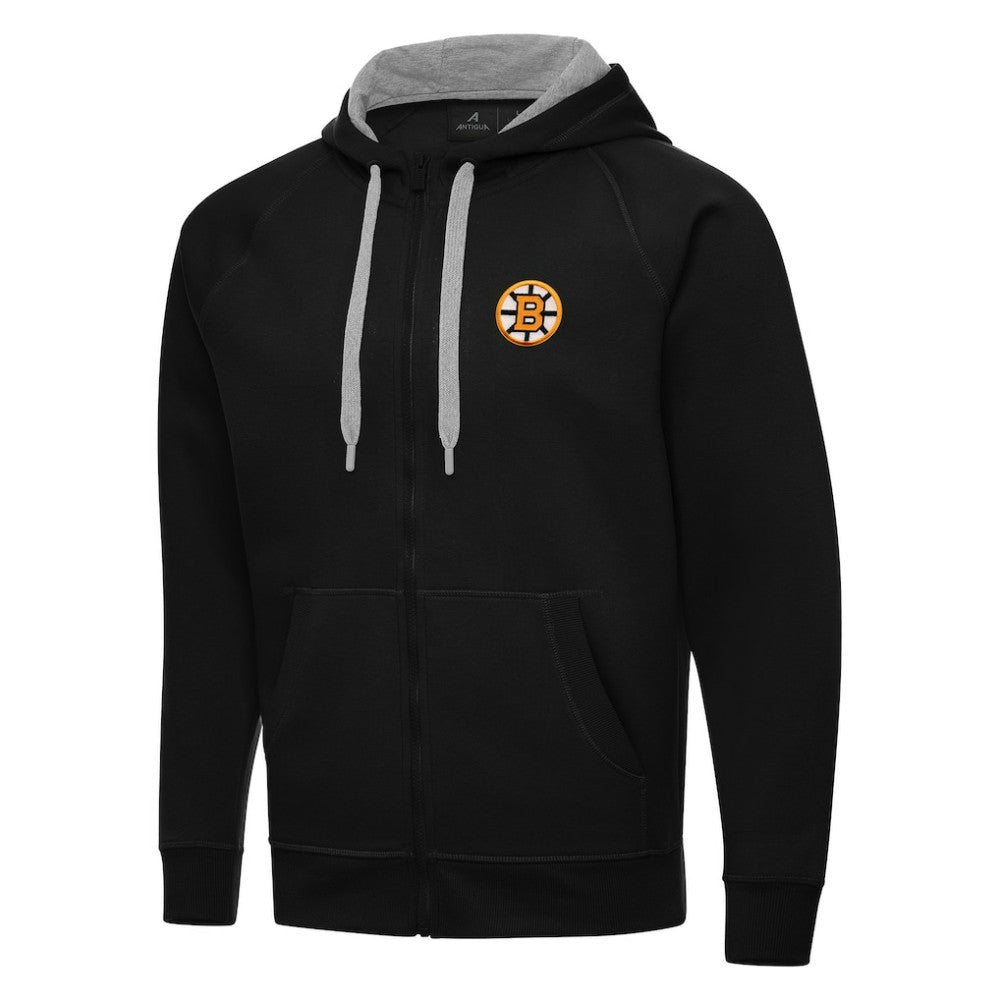 Boston Bruins Antigua Victory Full-Zip Hoodie - Black - NHL