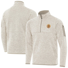 Boston Bruins Antigua Fortune Quarter-Zip Pullover Jacket - Oatmeal - NHL