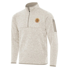Boston Bruins Antigua Fortune Quarter-Zip Pullover Jacket - Oatmeal - NHL